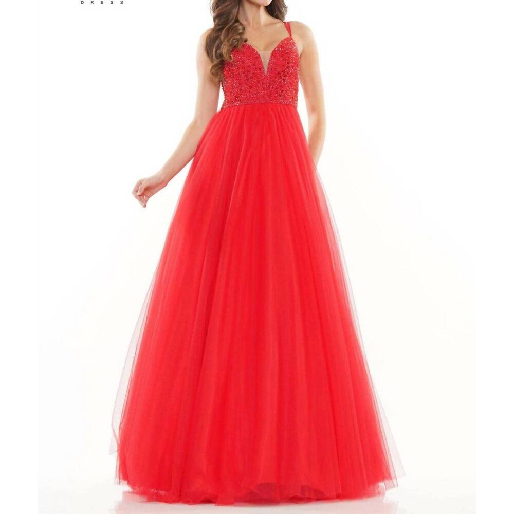 NEW COLORS DRESS tulle beaded ball gown in red